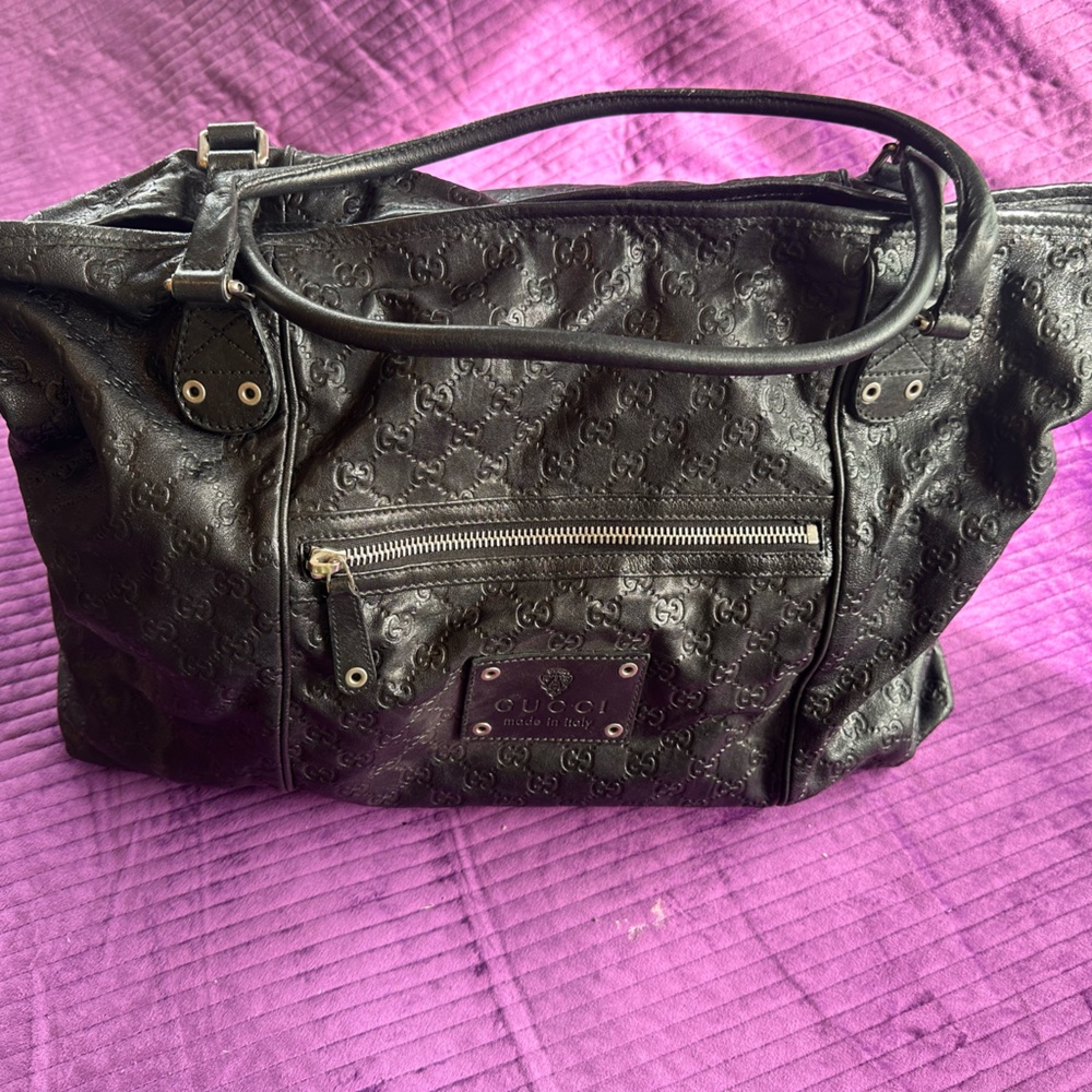 Gucci Black Monogram Shoulder Bag